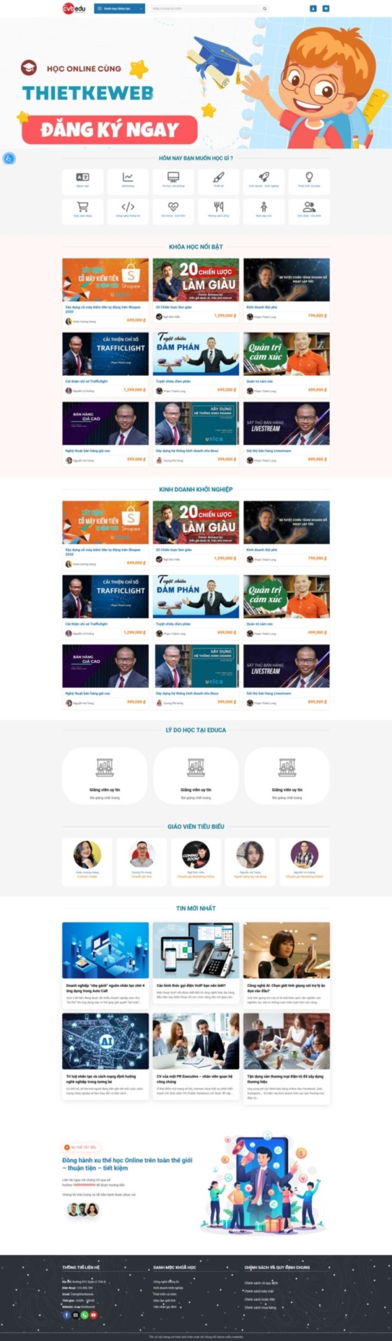 Mẫu giao diện web 
	 bán khóa học 7 chuẩn đẹp