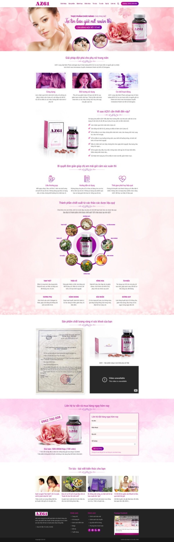 Mẫu giao diện web 
	 thực phẩm chức năng 8